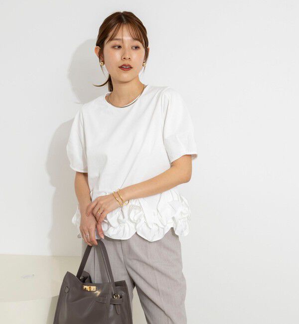 NOLLEY'S「ウォッシャブル裾フリルカットプルオーバー」|Tシャツ・カットソー|