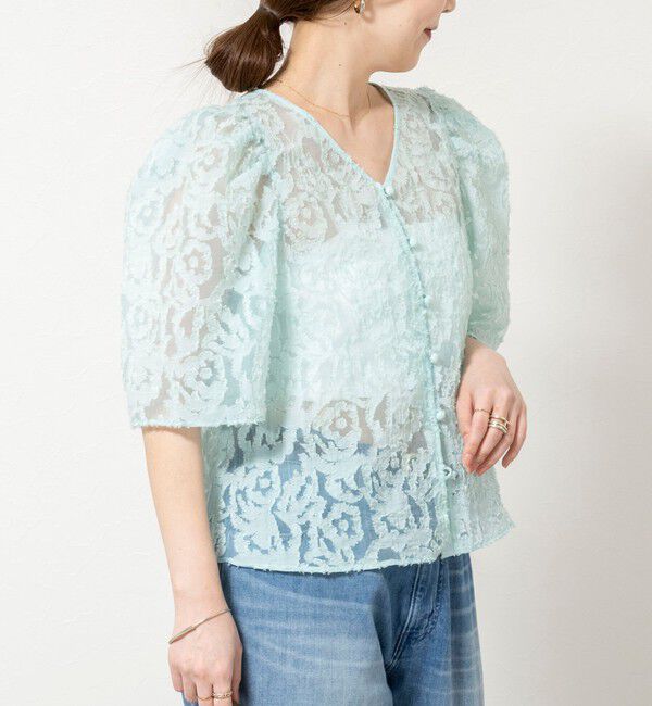 NOLLEY'S sophi「ウォッシャブルワッシャーオーガンジーカットジャガードブラウス」|シャツ・ブラウス|