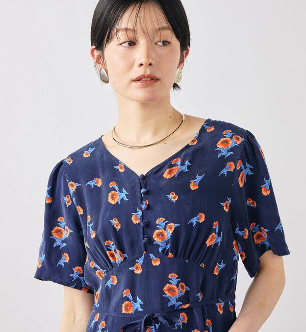 NOLLEY'S「ウォッシャブルスカーレット柄ワンピース」|ワンピース|