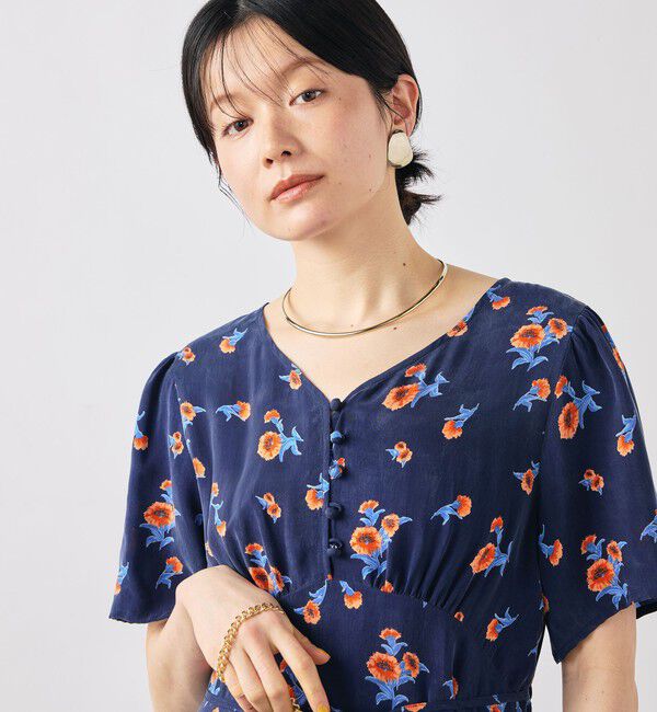 NOLLEY'S「ウォッシャブルスカーレット柄ワンピース」|ワンピース|