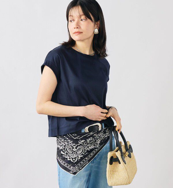 NOLLEY'S「ウォッシャブルワイドノースリーブTシャツ」|Tシャツ・カットソー|ネイビー