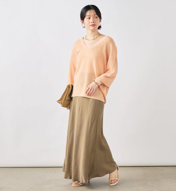 NOLLEY'S sophi「ウォッシャブルキュプラサテンナロースカート」|フレア|