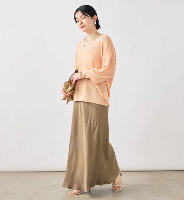 NOLLEY'S sophi「ウォッシャブルキュプラサテンナロースカート」|フレア|