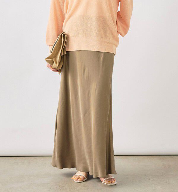 NOLLEY'S sophi「ウォッシャブルキュプラサテンナロースカート」|フレア|