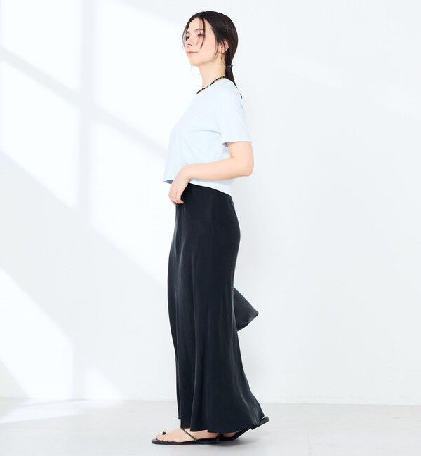 NOLLEY'S sophi「ウォッシャブルキュプラサテンナロースカート」|フレア|