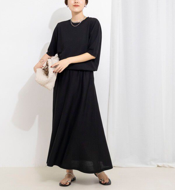 NOLLEY'S「《手洗い可能》ブラウジングフレアニットワンピース」|ワンピース|ブラック