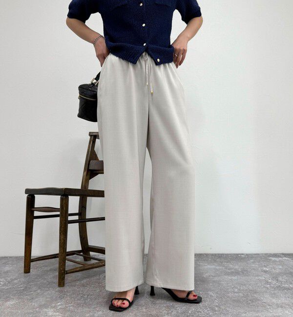 fredy emue「【低身長サイズ34有り】ドライポリイージーセミワイドパンツ」|チノ|