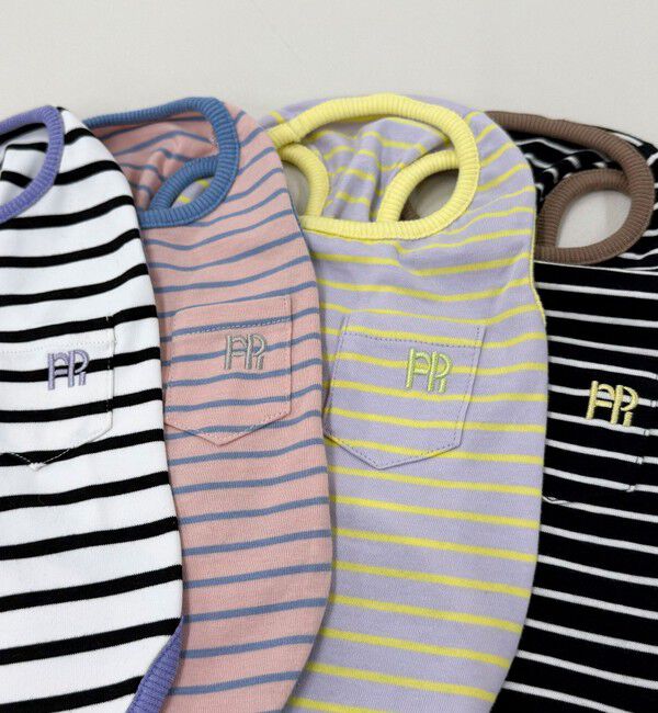 fredy emue「【FR PETS】FR刺繍ボーダーノースリーブTee」|Tシャツ・カットソー|