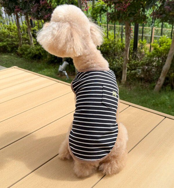 fredy emue「【FR PETS】FR刺繍ボーダーノースリーブTee」|Tシャツ・カットソー|