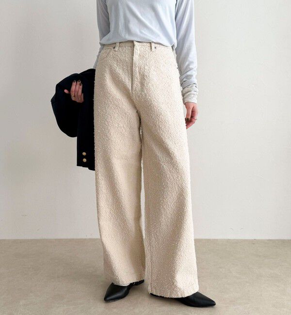 fredy emue「ループジャガードデニムパンツ」|デニム|アイボリー