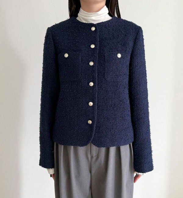fredy emue「ノーカラーツィードジャケット」|ノーカラージャケット|