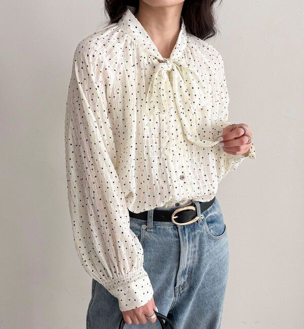 fredy emue「ハートドットボウタイブラウス」|シャツ・ブラウス|