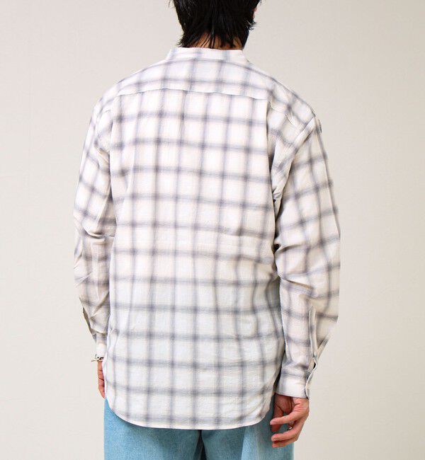 GLOSTER「【夏まで使える】テクスチャーバンドカラーチェックシャツ」|シャツ・ブラウス|