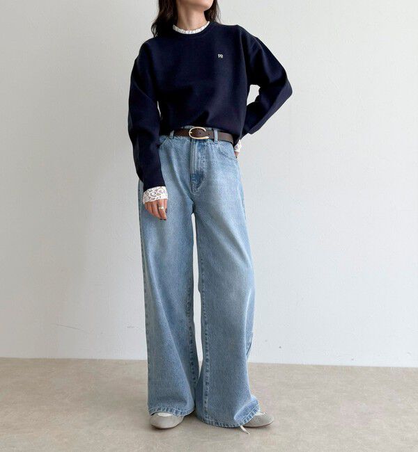 fredy emue「【1枚でもレイヤードでも◎】レーススリーブ衿フリルロンTシャツ」|Tシャツ・カットソー|