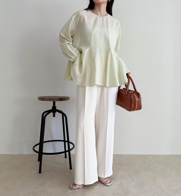 fredy emue「【オン・オフ対応/高身長サイズあり】とろみツイルタックスラックス」|スラックス|