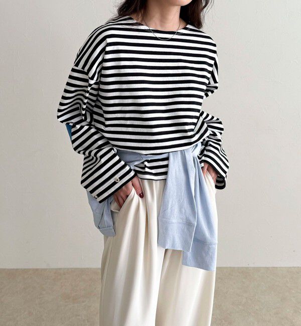 fredy emue「ボーダーハートパッチプルオーバー」|Tシャツ・カットソー|ホワイト系その他