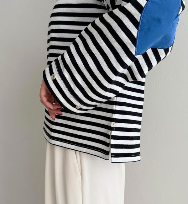 fredy emue「ボーダーハートパッチプルオーバー」|Tシャツ・カットソー|