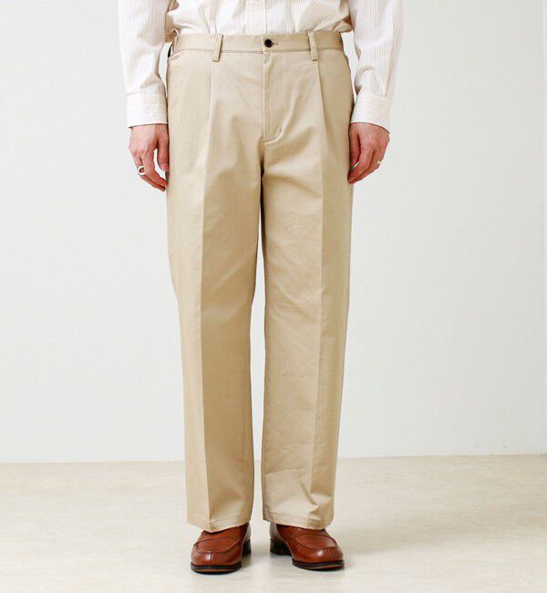 GLOSTER「【大人の万能パンツ】タックチノイージートラウザー」|チノ|