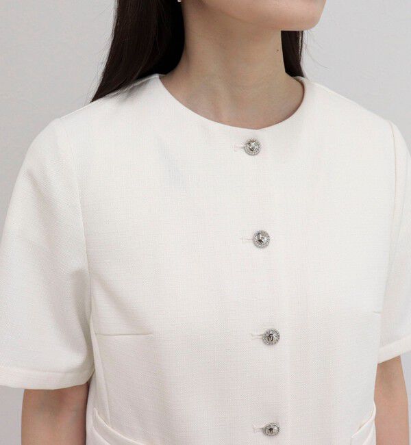 fredy emue「【@sora_522m企画】ノーカラーハーフスリーブジャケット」|ノーカラージャケット|