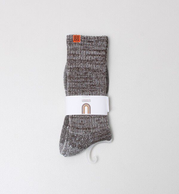 GLOSTER「【UNIVERSAL OVERALL】むら糸リブクルーソックス」|ソックス|ブラウン