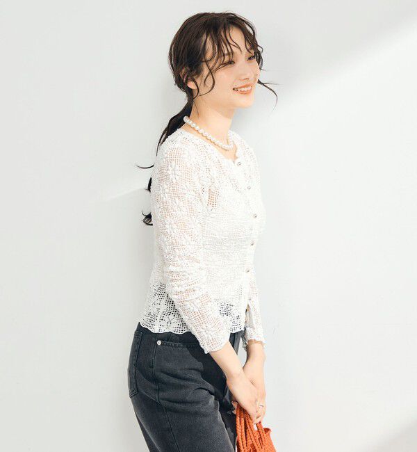fredy emue「フラワーストレッチレースカーデ」|カーディガン|