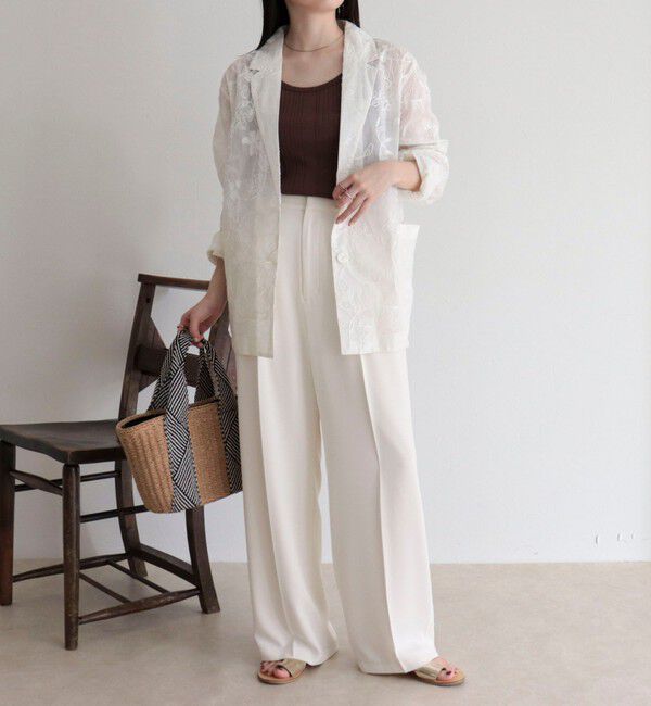 fredy emue「【MADE IN INDIA】シアー刺繍ジャケット」|テーラードジャケット|