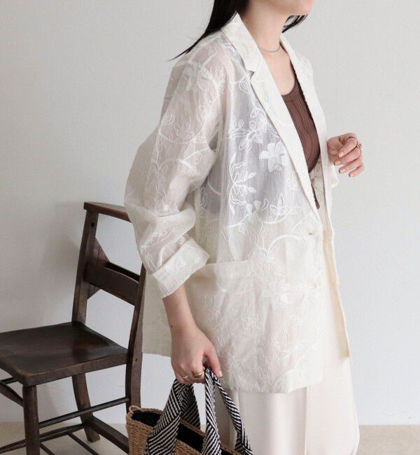 fredy emue「【MADE IN INDIA】シアー刺繍ジャケット」|テーラードジャケット|