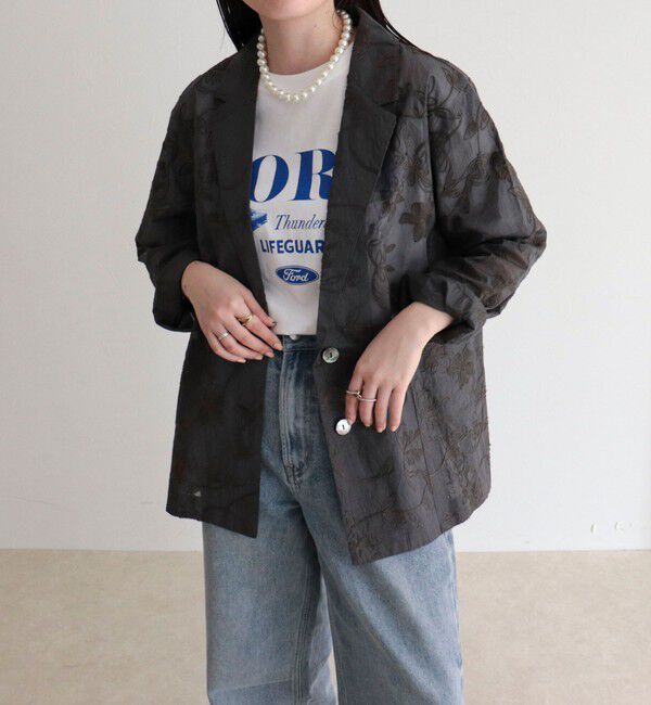 fredy emue「【MADE IN INDIA】シアー刺繍ジャケット」|テーラードジャケット|