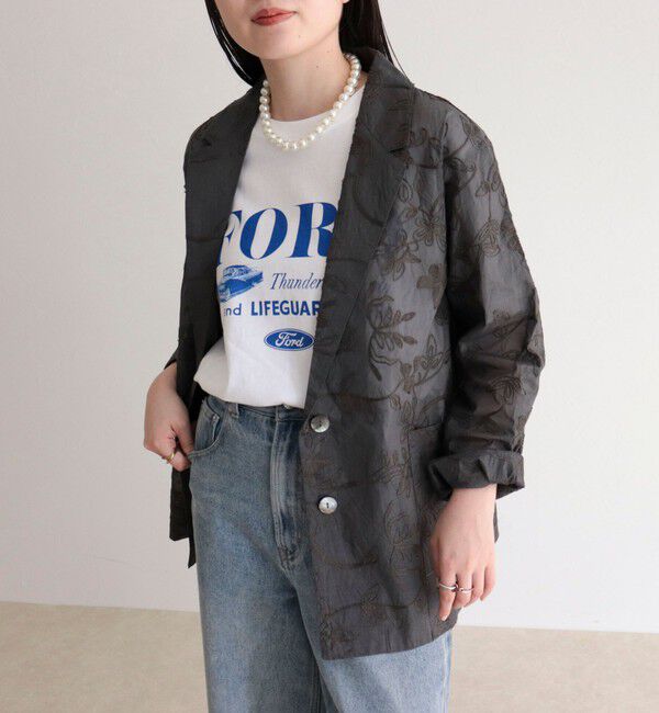 fredy emue「【MADE IN INDIA】シアー刺繍ジャケット」|テーラードジャケット|