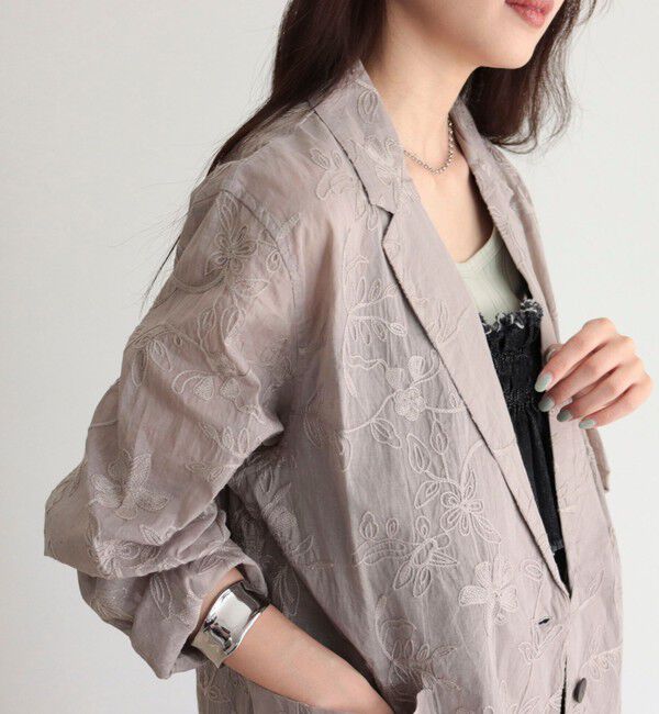 fredy emue「【MADE IN INDIA】シアー刺繍ジャケット」|テーラードジャケット|