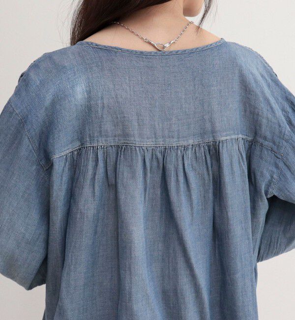 fredy emue「コットンボイルシアーデニムシャーリングブラウス」|シャツ・ブラウス|