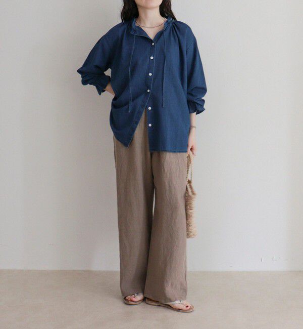 fredy emue「シアーデニムフリルカラーブラウス」|シャツ・ブラウス|