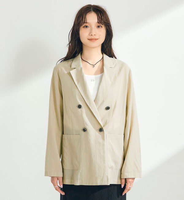 fredy emue「リネン混ライトダブルジャケット」|テーラードジャケット|