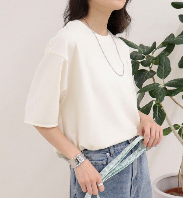 fredy emue「カットジョーゼット5分袖プルオーバー」|Tシャツ・カットソー|オフホワイト