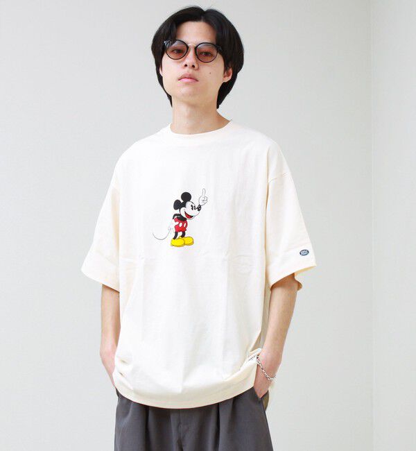 GLOSTER「【DISCUS】Disney ミッキープリントTシャツ」|Tシャツ・カットソー|