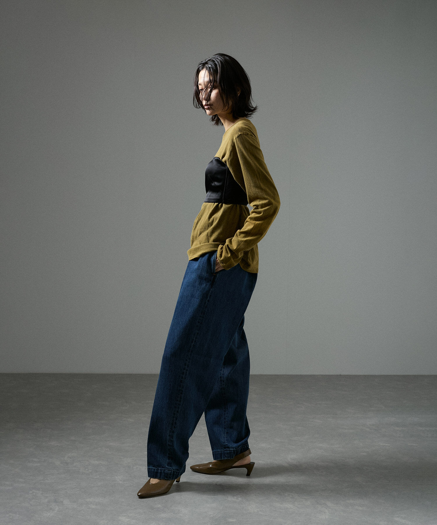 SALON adam et rope'「アセテートサテンベアトップ」|チューブトップ|