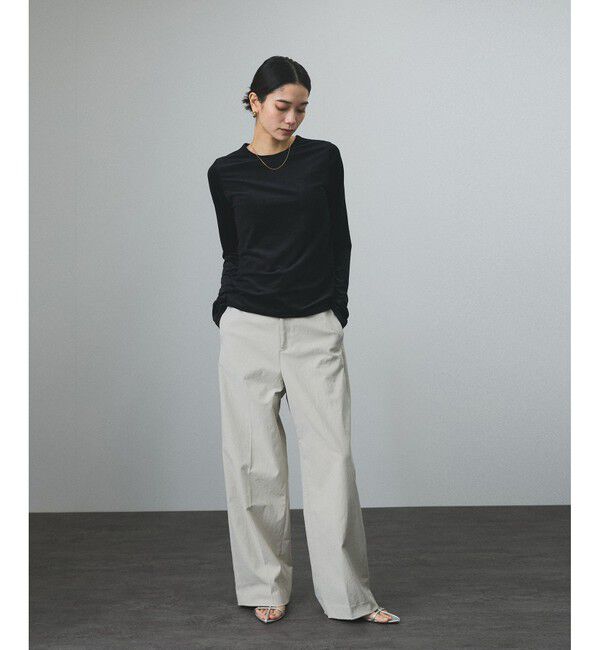 SALON adam et rope'「コットンライクスタイルアップパンツ」|スラックス|