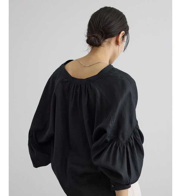 SALON adam et rope'「リネンスキッパーギャザーブラウス / ［GENTLE LINEN］」|シャツ・ブラウス|