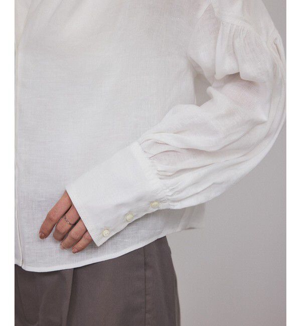 SALON adam et rope'「リネンスキッパーギャザーブラウス / ［GENTLE LINEN］」|シャツ・ブラウス|