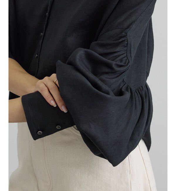 SALON adam et rope'「リネンスキッパーギャザーブラウス / ［GENTLE LINEN］」|シャツ・ブラウス|