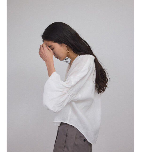 SALON adam et rope'「リネンスキッパーギャザーブラウス / ［GENTLE LINEN］」|シャツ・ブラウス|