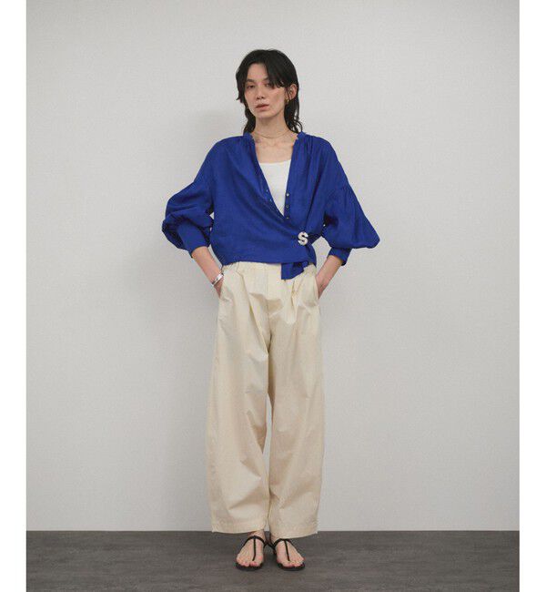 SALON adam et rope'「リネンスキッパーギャザーブラウス / ［GENTLE LINEN］」|シャツ・ブラウス|