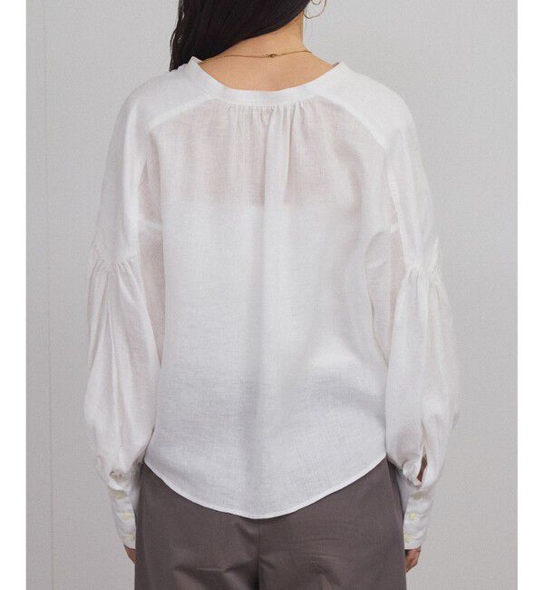 SALON adam et rope'「リネンスキッパーギャザーブラウス / ［GENTLE LINEN］」|シャツ・ブラウス|