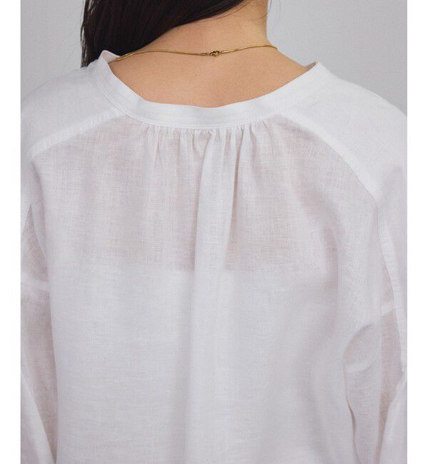 SALON adam et rope'「リネンスキッパーギャザーブラウス / ［GENTLE LINEN］」|シャツ・ブラウス|