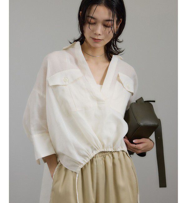 SALON adam et rope'「シアーリネンスキッパードルマンシャツ」|シャツ・ブラウス|ホワイト(10)