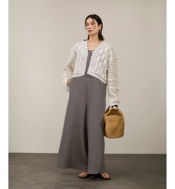 SALON adam et rope'「【WEB限定】ストレッチベアテレコオールインワン」|オールインワン|