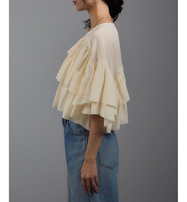 SALON adam et rope'「コットンラッフルブラウス」|シャツ・ブラウス|