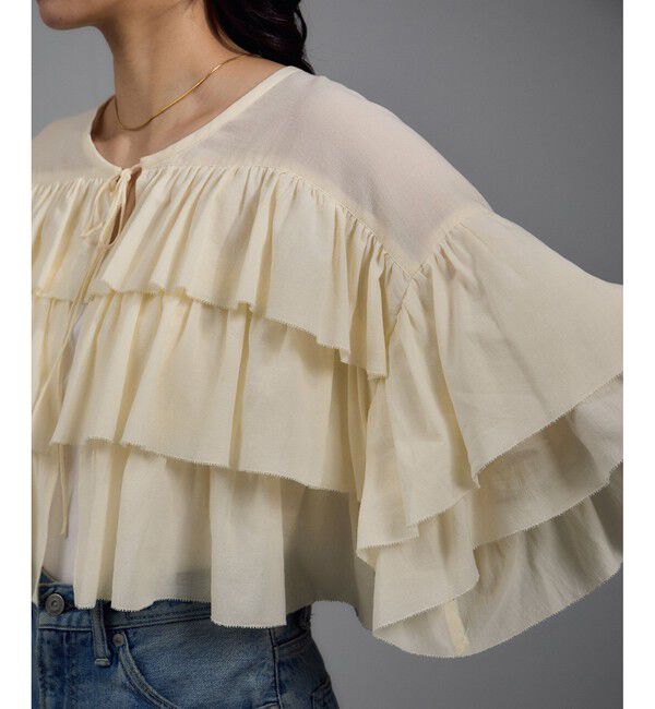 SALON adam et rope'「コットンラッフルブラウス」|シャツ・ブラウス|
