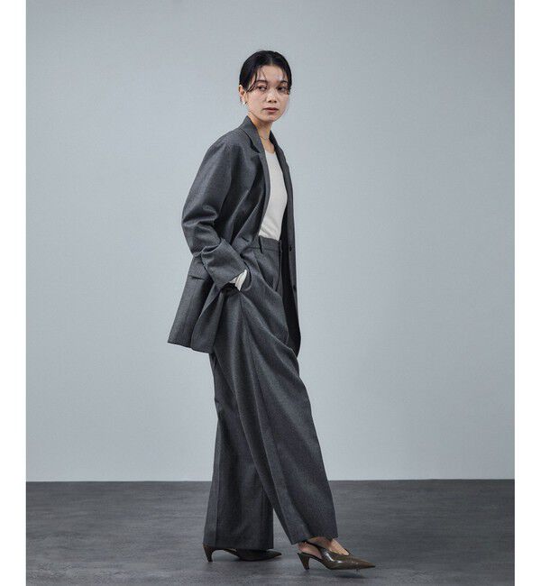 SALON adam et rope'「ウールタックワイドパンツ / セットアップ対応」|スラックス|