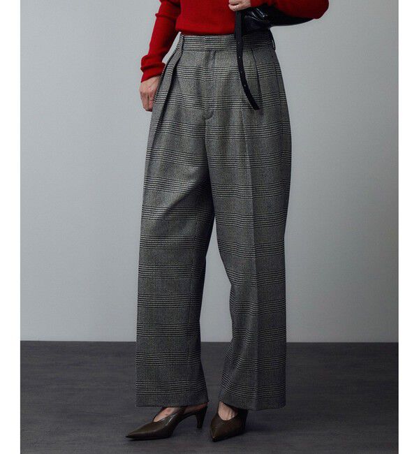 SALON adam et rope'「ウールタックワイドパンツ / セットアップ対応」|スラックス|